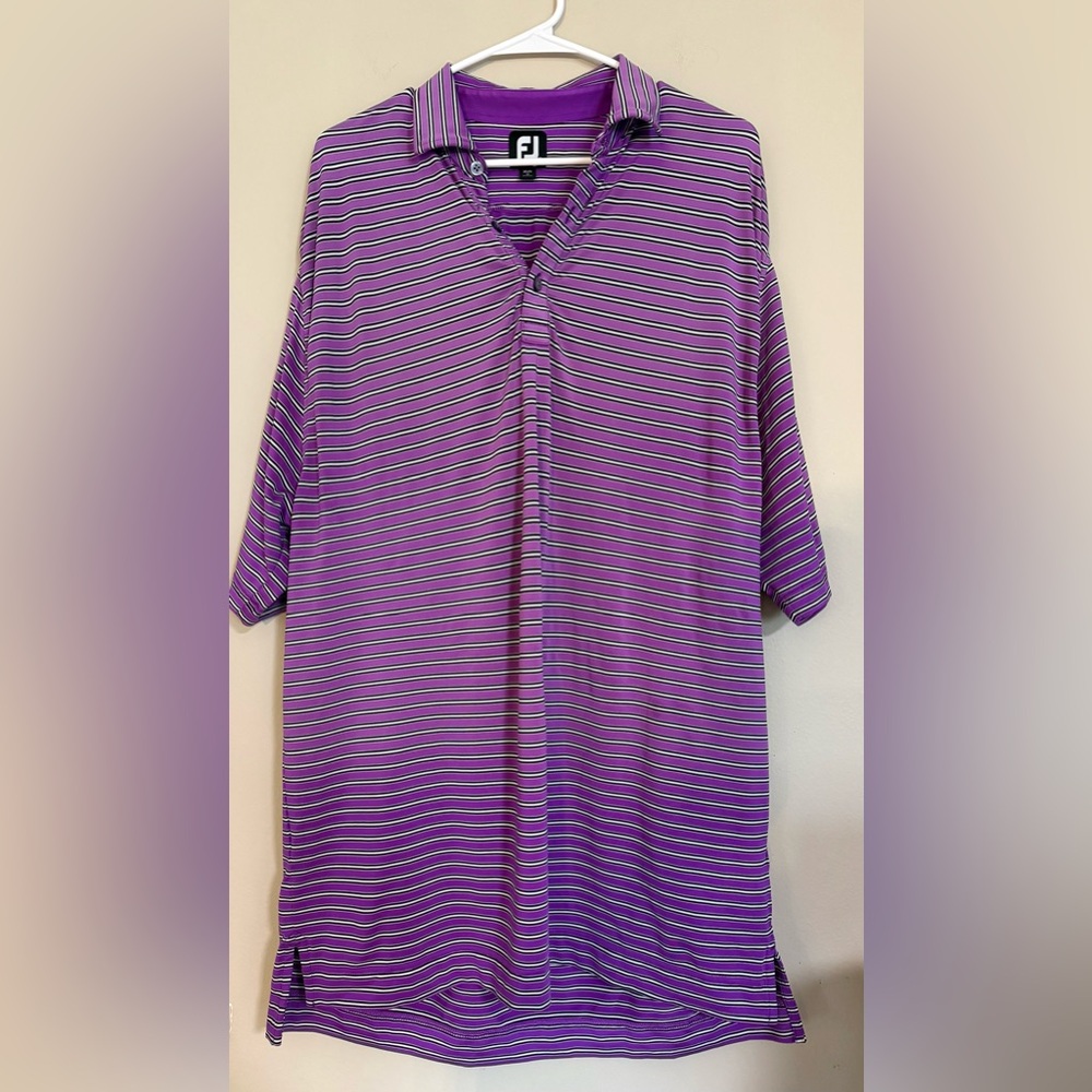 FootJoy Men’s Purple Striped Stretchy Polo Shirt